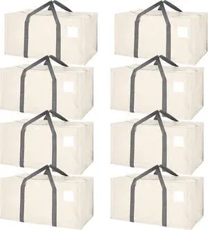 8 Pack Extra Large Moving Bags 65LBs Heavy Duty Packing Bags with Extra Long Handles and Zippers Storage Totes for College Students Room Dorm Essentials Packing Supplies(Beige) 8 Pack Extra Large Moving Bags 65LBs Heavy Duty Packing Bags with Extra Long Handles and Zippers Storage Totes for College Students Room Dorm Essentials Packing Supplies(Beige)