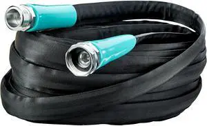 Flat Garden Hose (50 foot x 5/8 inch) Lightweight, Durable Fiber Jacket, Flexible & Kink Free, Non-Expandable Water Hose, Easy Handling in All-Weather Conditions, 700009 by New England Garden Tools Flat Garden Hose (50 foot x 5/8 inch) Lightweight, Durable Fiber Jacket, Flexible & Kink Free, Non-Expandable Water Hose, Easy Handling in All-Weather Conditions, 700009 by New England Garden Tools