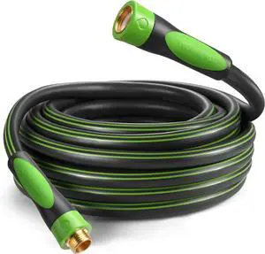Garden Hose 5/8" x 50FT, Heavy-Duty | Flexible & Lightweight, 360° Rotatable Bi-Material Handle, 3/4" GHT Solid Brass Fittings, for Lawn, Garden, Yard & Car Wash Garden Hose 5/8" x 50FT, Heavy-Duty | Flexible & Lightweight, 360° Rotatable Bi-Material Handle, 3/4" GHT Solid Brass Fittings, for Lawn, Garden, Yard & Car Wash