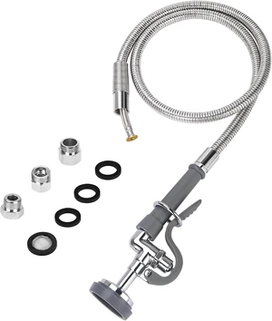38" Pre-Rinse Spray Valve with Flexible Stainless Hose & High Pressure Nozzle Head Assembly Kit for Commercial Restaurant & Industrial Kitchen Faucets (Gray) 38" Pre-Rinse Spray Valve with Flexible Stainless Hose & High Pressure Nozzle Head Assembly Kit for Commercial Restaurant & Industrial Kitchen Faucets (Gray)
