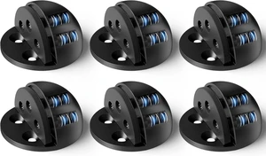6 Pcs Black Aluminum Alloy Floor Door Stoppers with Spring Shock Absorption 6 Pcs Black Aluminum Alloy Floor Door Stoppers with Spring Shock Absorption