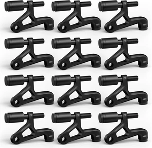 12 Pcs Black Hinge Door Stoppers with Spring & Silicone Tips 12 Pcs Black Hinge Door Stoppers with Spring & Silicone Tips