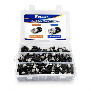 400 Pcs 2-Pin Wire Connector Kit D2 & D2A Plug-in Connectors, 18-22 AWG & 16-18 AWG Quick Splice with PC Insulated Housing & Copper Core for Car Lighting Wiring 400 Pcs 2-Pin Wire Connector Kit D2 & D2A Plug-in Connectors, 18-22 AWG & 16-18 AWG Quick Splice with PC Insulated Housing & Copper Core for Car Lighting Wiring