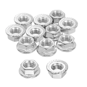100 Pcs 3/8-16 UNC Serrated Flange Hex Nuts, 304 SS 100 Pcs 3/8-16 UNC Serrated Flange Hex Nuts, 304 SS