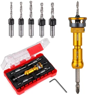 5 Pcs Countersink Drill Bit Set with PH2 Bit for Wood 5 Pcs Countersink Drill Bit Set with PH2 Bit for Wood