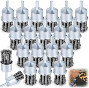 20 Pack 1 Inch Twist Knotted Wire End Brush with 1/4 Inch Shank, 20000 RPM, Heavy Duty Carbon Steel for Die Grinders & Drills, Rust, Paint & Slag Removal 20 Pack 1 Inch Twist Knotted Wire End Brush with 1/4 Inch Shank, 20000 RPM, Heavy Duty Carbon Steel for Die Grinders & Drills, Rust, Paint & Slag Removal