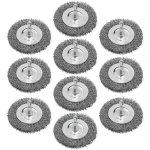 10 Pcs 4 Inch Wire Wheel Cup Brush Set for Drill, 0.012" Coarse Crimped Carbon Steel, 1/4" Hex Shank, for Rust, Paint & Corrosion Removal 10 Pcs 4 Inch Wire Wheel Cup Brush Set for Drill, 0.012" Coarse Crimped Carbon Steel, 1/4" Hex Shank, for Rust, Paint & Corrosion Removal