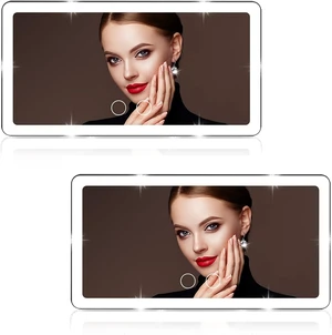 2 Pcs Rechargeable Car Sun Visor Vanity Mirror, 3 Light Modes & 80 LEDs 2 Pcs Rechargeable Car Sun Visor Vanity Mirror, 3 Light Modes & 80 LEDs