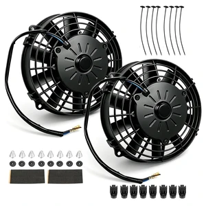 8 Inch Reversible 12V 80W Slim Electric Radiator Fan, Push & Pull, Universal Fit for Car/Truck/SUV (Black w/Mount) 8 Inch Reversible 12V 80W Slim Electric Radiator Fan, Push & Pull, Universal Fit for Car/Truck/SUV (Black w/Mount)