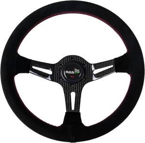 13.8"/350mm Racing Steering Wheel Suede Leather with Real Carbon Fiber Spokes 13.8"/350mm Racing Steering Wheel Suede Leather with Real Carbon Fiber Spokes