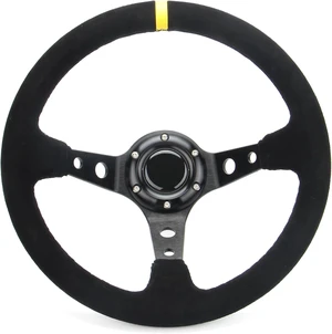 12.5"/320mm Racing Steering Wheel Suede Leather with Yellow Stripe 12.5"/320mm Racing Steering Wheel Suede Leather with Yellow Stripe