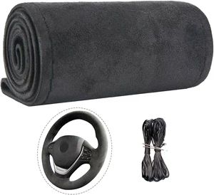 DIY Stitch-On Suede Leather Steering Wheel Wrap Kit for 1718" Wheels Superior Sweat Absorption & Non-Slip Grip, Comfortable, Durable Year-Round Upgrade DIY Stitch-On Suede Leather Steering Wheel Wrap Kit for 1718" Wheels Superior Sweat Absorption & Non-Slip Grip, Comfortable, Durable Year-Round Upgrade
