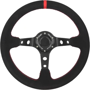 12.5"/320mm Racing Steering Wheel Suede Leather with Red Stripe 12.5"/320mm Racing Steering Wheel Suede Leather with Red Stripe