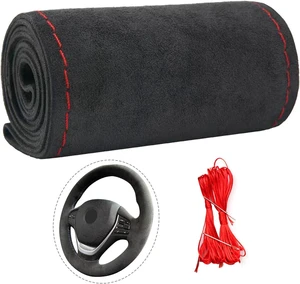 DIY Stitch-On Suede Leather Steering Wheel Wrap Kit for 1819" Wheels Superior Sweat Absorption & Non-Slip Grip, Comfortable, Durable Year-Round Upgrade DIY Stitch-On Suede Leather Steering Wheel Wrap Kit for 1819" Wheels Superior Sweat Absorption & Non-Slip Grip, Comfortable, Durable Year-Round Upgrade