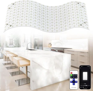 4 Pack 24V 36W 6000K White Flexible LED Backlight Sheets, 19.7X9.7 Inch Dimmable Backlit Panel Lights with Alexa & APP Remote Control for Translucent Stone/Marble/Onyx/Quartz Countertop 4 Pack 24V 36W 6000K White Flexible LED Backlight Sheets, 19.7X9.7 Inch Dimmable Backlit Panel Lights with Alexa & APP Remote Control for Translucent Stone/Marble/Onyx/Quartz Countertop