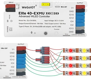 ESP32 WLED LED Strip Controller Ethernet, Music/Sound Reactive, UART, Energy-Save Relay 20A Pluggable Fuse, 4-Channel DIY Dynamic for WS2811 Digital Addressable RGB IC Strip Lights ESP32 WLED LED Strip Controller Ethernet, Music/Sound Reactive, UART, Energy-Save Relay 20A Pluggable Fuse, 4-Channel DIY Dynamic for WS2811 Digital Addressable RGB IC Strip Lights