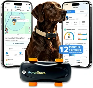 Waterproof Dog GPS Tracker with Virtual Fence & AI Health Monitor (with 12M Subscription) Waterproof Dog GPS Tracker with Virtual Fence & AI Health Monitor (with 12M Subscription)