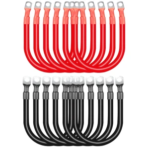 12 PCS 6-Inch 2 AWG Battery Cables with 3/8" M10 Lug Terminals 12 PCS 6-Inch 2 AWG Battery Cables with 3/8" M10 Lug Terminals