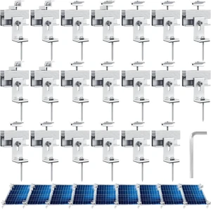 20 PCS Adjustable Aluminum Solar Panel Mounting Bracket Kit 20 PCS Adjustable Aluminum Solar Panel Mounting Bracket Kit