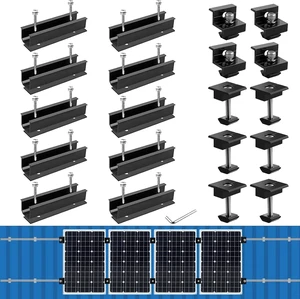 Black Aluminum Solar Panel Roof Mounting Brackets & Rails Black Aluminum Solar Panel Roof Mounting Brackets & Rails