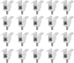 20-Pack Aluminum Alloy Solar Panel Mid Clamp Mounting Brackets