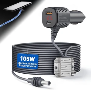 105W Boost Starlink Mini Car Adapter Stops Reboots & Power-Supply Damage, 12V24V Cigarette Lighter Adapter with Digital Display DC Cable for Car, RVs & Boats (16.4FT) 105W Boost Starlink Mini Car Adapter Stops Reboots & Power-Supply Damage, 12V24V Cigarette Lighter Adapter with Digital Display DC Cable for Car, RVs & Boats (16.4FT)