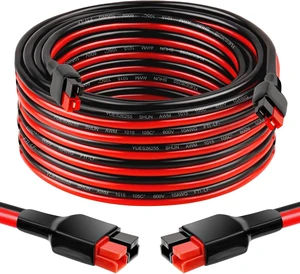 10AWG 25FT Anderson Extension Cable Solar Extension with Anderson Connector for Portable Power Station, Solar Panel & Generator 10AWG 25FT Anderson Extension Cable Solar Extension with Anderson Connector for Portable Power Station, Solar Panel & Generator