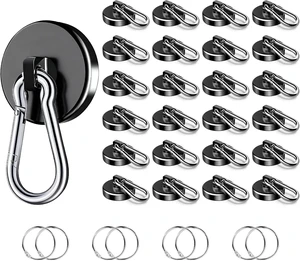 24-Pack Black Heavy-Duty 150 Lbs Super-Strong Magnetic Hooks 24-Pack Black Heavy-Duty 150 Lbs Super-Strong Magnetic Hooks