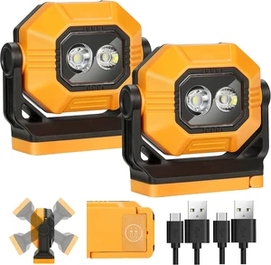 2-Pack Rechargeable Magnetic Work Light, 1500LM LED Flashlight 2-Pack Rechargeable Magnetic Work Light, 1500LM LED Flashlight