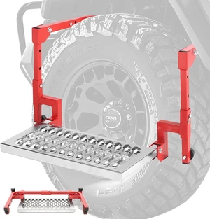 Heavy-Duty Folding Tire-Mounted Step for Truck, SUV & RV, Adjustable Heavy-Duty Folding Tire-Mounted Step for Truck, SUV & RV, Adjustable