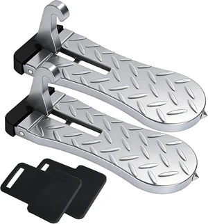 2 PCS Silver Aluminum Car Door Step for Roof Access with Latch Protector 2 PCS Silver Aluminum Car Door Step for Roof Access with Latch Protector
