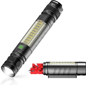 Car Safety Flashlight with 110° Swivel Magnetic Light & Window Breaker Car Safety Flashlight with 110° Swivel Magnetic Light & Window Breaker