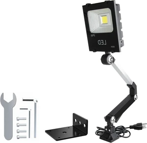 30W Folding Aluminum Alloy LED Work Light with Long Arm Cool & Warm Light for Lathe, Milling, Drill Press & Industrial Reading 30W Folding Aluminum Alloy LED Work Light with Long Arm Cool & Warm Light for Lathe, Milling, Drill Press & Industrial Reading