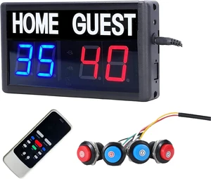Portable LED Digital Electronic Scoreboard with Remote Score Keeper for Volleyball, Table Tennis, Baseball & Basketball, Home/Guest (1.8-Inch) Portable LED Digital Electronic Scoreboard with Remote Score Keeper for Volleyball, Table Tennis, Baseball & Basketball, Home/Guest (1.8-Inch)
