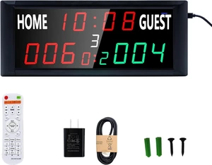 Portable LED Electronic Scoreboard with Timer Clock & 9-Game Memory Digital Score Keeper for Basketball, Football, Tennis & Outdoor Games Portable LED Electronic Scoreboard with Timer Clock & 9-Game Memory Digital Score Keeper for Basketball, Football, Tennis & Outdoor Games