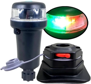 Red/Green Battery-Powered LED Navigation Lights for Boats Surface Mount (Curved), Fixed Base, 3-Mode Operation, 1NM Waterproof Red/Green Battery-Powered LED Navigation Lights for Boats Surface Mount (Curved), Fixed Base, 3-Mode Operation, 1NM Waterproof