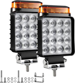 2 PCS 2-in-1 LED Forklift Safety Light Amber Strobe & White Flood 2 PCS 2-in-1 LED Forklift Safety Light Amber Strobe & White Flood