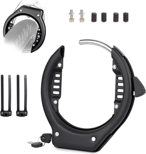 One-Push Bike Frame Lock for Bicycle & Fat-Tire Bikes Heavy-Duty Anti-Theft Wheel Lock with Mounting Bracket & 2 Keys (Black Fit for E-Bike & Fat Tire Bike) One-Push Bike Frame Lock for Bicycle & Fat-Tire Bikes Heavy-Duty Anti-Theft Wheel Lock with Mounting Bracket & 2 Keys (Black Fit for E-Bike & Fat Tire Bike)