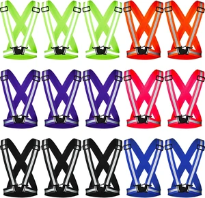 15 PCS High-Visibility Reflective Running Vest, Bulk Adjustable Safety Vest with Elastic Straps for Night Walking & Outdoor 15 PCS High-Visibility Reflective Running Vest, Bulk Adjustable Safety Vest with Elastic Straps for Night Walking & Outdoor