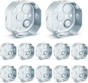 12 PCS 4x4 Metal Electrical Junction Box, 1-1/2 Inch Deep, Groovy 12 PCS 4x4 Metal Electrical Junction Box, 1-1/2 Inch Deep, Groovy