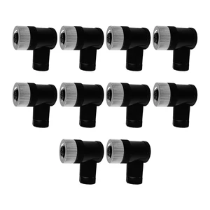 10 PCS M12 4-Pin Female Industrial Aviation Connector (A-Code) Waterproof Field-Assemblable 12mm Circular Socket Panel Adapter, IP67 Right Angle 10 PCS M12 4-Pin Female Industrial Aviation Connector (A-Code) Waterproof Field-Assemblable 12mm Circular Socket Panel Adapter, IP67 Right Angle