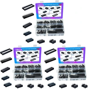 2.54mm Pitch DIP IC Sockets Solder Type Adaptor Assortment Kit, 6/8/14/16/18/24/28/40 Pin, 155pcs (Pack of 3) 2.54mm Pitch DIP IC Sockets Solder Type Adaptor Assortment Kit, 6/8/14/16/18/24/28/40 Pin, 155pcs (Pack of 3)