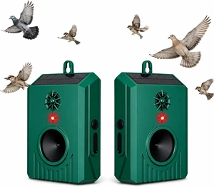 Solar Ultrasonic Bird Repellent for Geese, Outdoor, 2 Pack Solar Ultrasonic Bird Repellent for Geese, Outdoor, 2 Pack