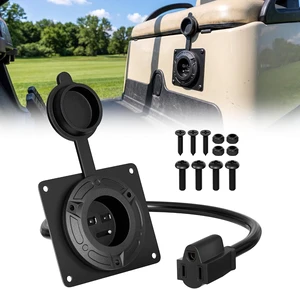 120V Golf Cart Charging Port Adapter, Waterproof Charger Port Cover Plate for EZGO TXT36 Lithium Battery Chargers 120V Golf Cart Charging Port Adapter, Waterproof Charger Port Cover Plate for EZGO TXT36 Lithium Battery Chargers