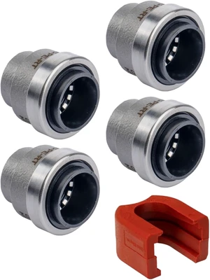 1/2" Stainless Steel Push-to-Connect Cap, QuickFitting, 4 Pack 1/2" Stainless Steel Push-to-Connect Cap, QuickFitting, 4 Pack