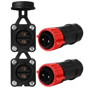 50 Amp Trolling Motor Plug & Receptacle Set, 12/24/36/48 Volt Marine Power Connector, Red, 2 Pack 50 Amp Trolling Motor Plug & Receptacle Set, 12/24/36/48 Volt Marine Power Connector, Red, 2 Pack
