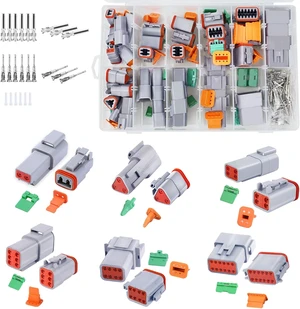 194PCS Deutsch DT Connector, 2 Set 2/3/4/6/8/12 Pin, Size 16 Stamped Contacts 194PCS Deutsch DT Connector, 2 Set 2/3/4/6/8/12 Pin, Size 16 Stamped Contacts