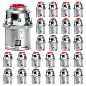 25Pack 3/8" Snap-in Zinc Die-Cast MC Cable Connectors for Steel & Aluminum Cable, Fits 1/2" Knockout Boxes 25Pack 3/8" Snap-in Zinc Die-Cast MC Cable Connectors for Steel & Aluminum Cable, Fits 1/2" Knockout Boxes