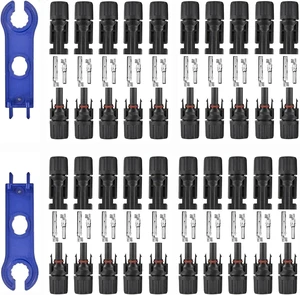 40 PCS MC4 Waterproof IP67 Solar Connectors, 1000V 30A (10AWG) 40 PCS MC4 Waterproof IP67 Solar Connectors, 1000V 30A (10AWG)