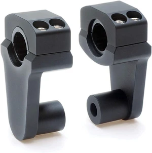 Pivoting CNC Aluminum Handlebar Risers, 2" Height Rise for 7/8" & 1-1/8" Handlebars, Fits 7/8" Stem Clamp, Black Pivoting CNC Aluminum Handlebar Risers, 2" Height Rise for 7/8" & 1-1/8" Handlebars, Fits 7/8" Stem Clamp, Black